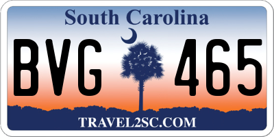 SC license plate BVG465