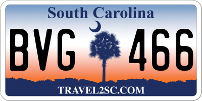 SC license plate BVG466