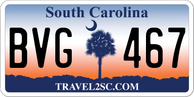 SC license plate BVG467