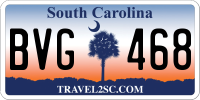 SC license plate BVG468