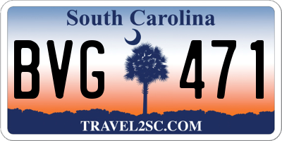 SC license plate BVG471