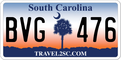 SC license plate BVG476