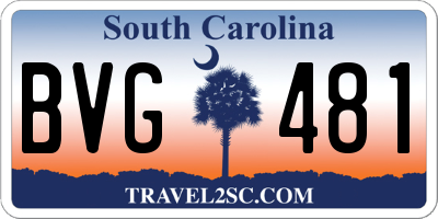 SC license plate BVG481