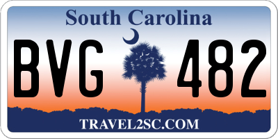 SC license plate BVG482