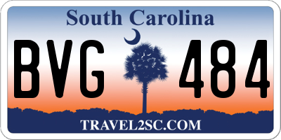 SC license plate BVG484