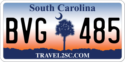 SC license plate BVG485