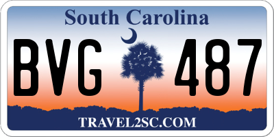 SC license plate BVG487
