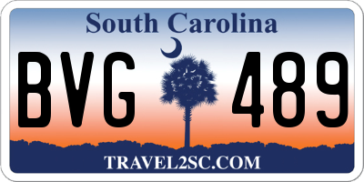 SC license plate BVG489