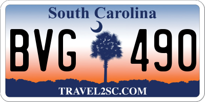 SC license plate BVG490