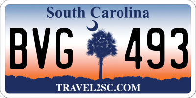 SC license plate BVG493