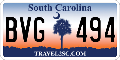 SC license plate BVG494