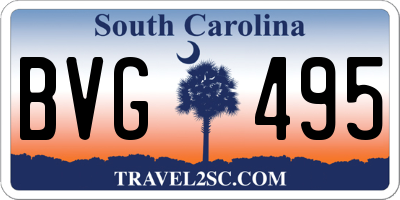 SC license plate BVG495