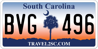 SC license plate BVG496
