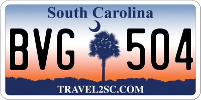 SC license plate BVG504