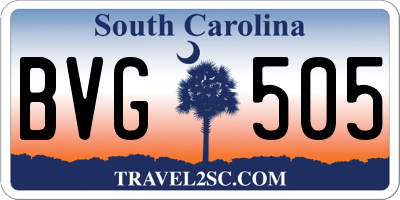 SC license plate BVG505