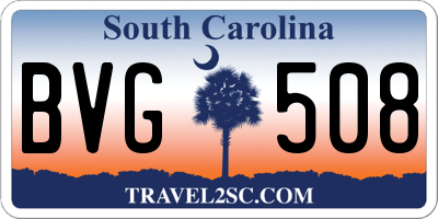 SC license plate BVG508