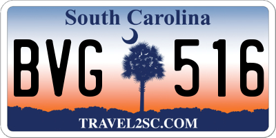 SC license plate BVG516
