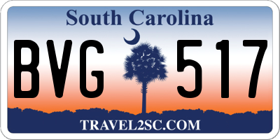 SC license plate BVG517