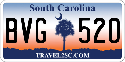 SC license plate BVG520