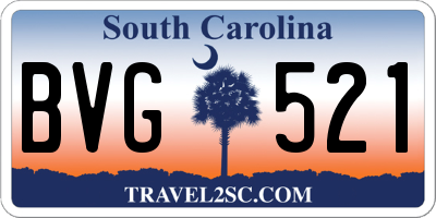 SC license plate BVG521