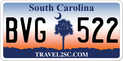 SC license plate BVG522