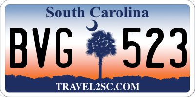 SC license plate BVG523