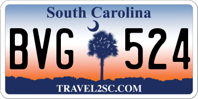 SC license plate BVG524