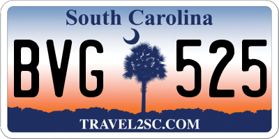 SC license plate BVG525
