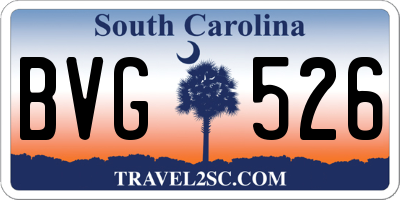 SC license plate BVG526
