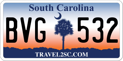 SC license plate BVG532