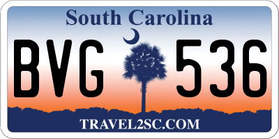 SC license plate BVG536