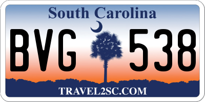 SC license plate BVG538