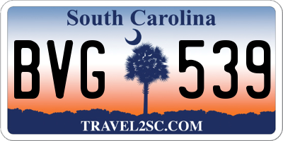 SC license plate BVG539