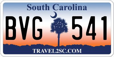 SC license plate BVG541