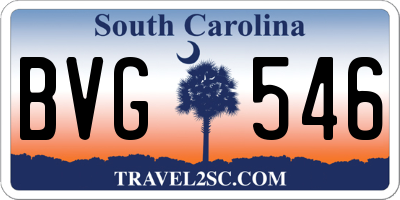 SC license plate BVG546