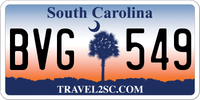 SC license plate BVG549