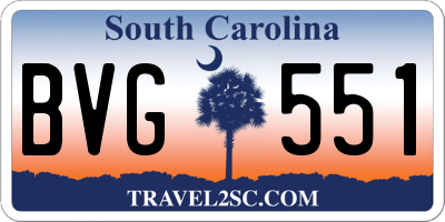 SC license plate BVG551
