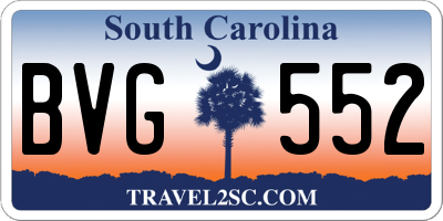 SC license plate BVG552