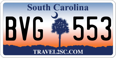SC license plate BVG553