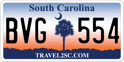 SC license plate BVG554