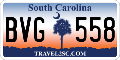SC license plate BVG558