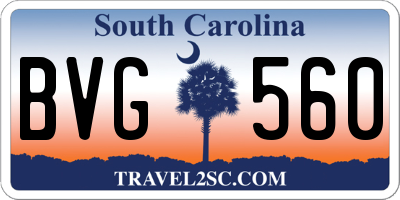SC license plate BVG560
