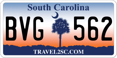 SC license plate BVG562