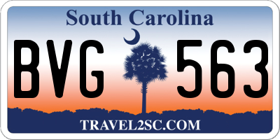 SC license plate BVG563
