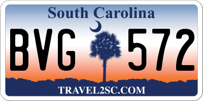 SC license plate BVG572