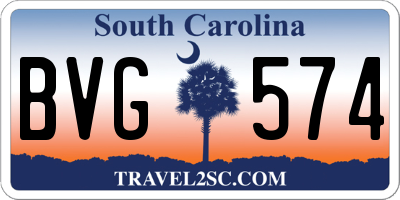 SC license plate BVG574