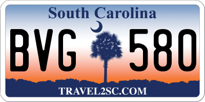 SC license plate BVG580