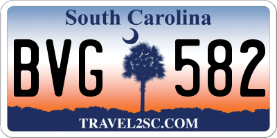 SC license plate BVG582