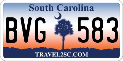 SC license plate BVG583