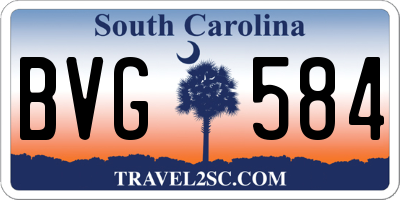 SC license plate BVG584